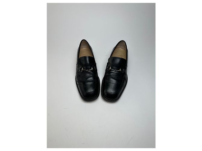 Mocassini in pelle Gucci Horsebit vintage neri 40,5E Nero - vista 2