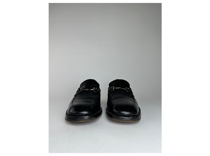 Mocassini in pelle Gucci Horsebit vintage neri 40,5E Nero - vista 3