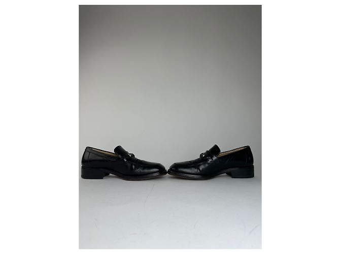 Mocassini in pelle Gucci Horsebit vintage neri 40,5E Nero - vista 6