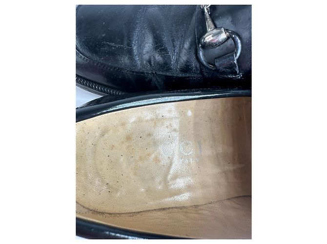 Mocassini in pelle Gucci Horsebit vintage neri 40,5E Nero - vista 7