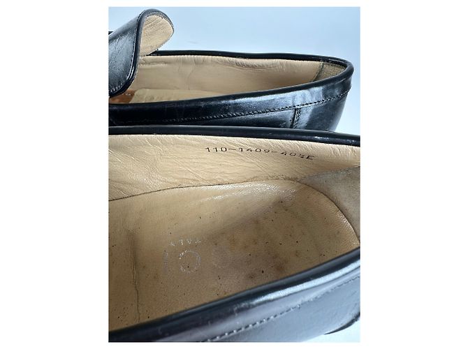 Mocassini in pelle Gucci Horsebit vintage neri 40,5E Nero - vista 8