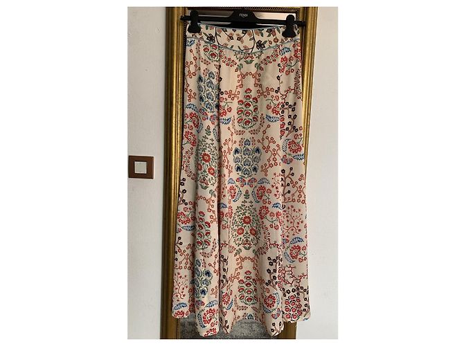 Ba&Sh GARANCE langer Rock Ecru Blumenprint Mehrfarben Roh - Ansicht 2