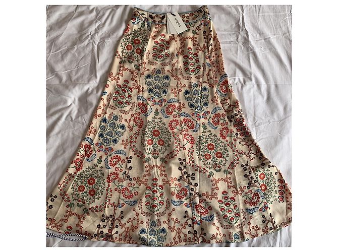 Ba&Sh GARANCE langer Rock Ecru Blumenprint Mehrfarben Roh - Ansicht 5