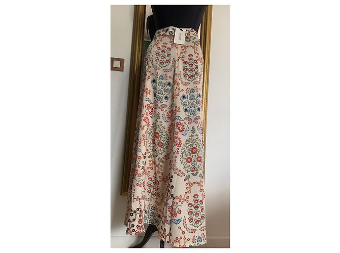 Ba&Sh GARANCE langer Rock Ecru Blumenprint Mehrfarben Roh - Ansicht 9