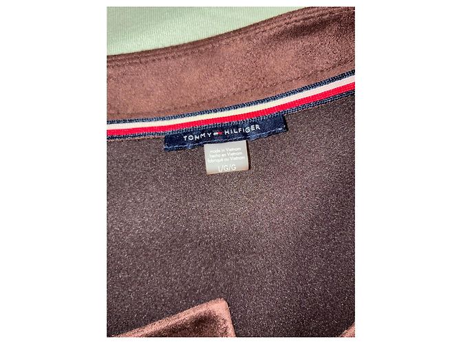 Tommy Hilfiger Brown Suede-Like Double-Breasted Jacket - view 6