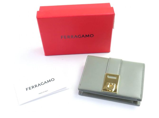 Salvatore Ferragamo Ferragamo Lederbörse Grau - Ansicht 2