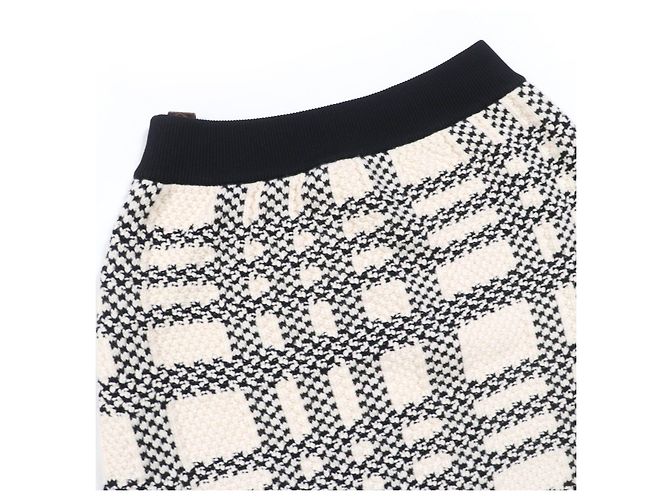 Falda de punto mezcla de cachemira Louis Vuitton Negro Blanco - vista 4