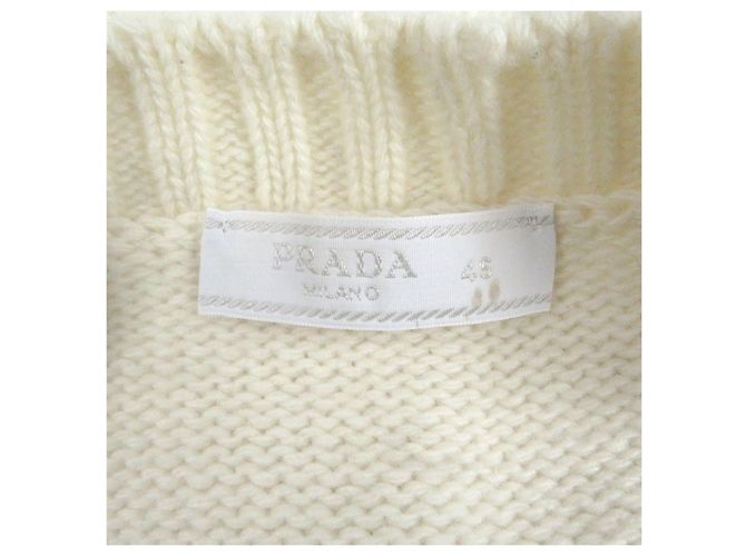 Malha de Lã Virgem Prada Branco - vista 5