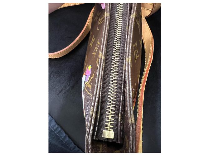 Borsa Louis Vuitton Trotter Monogram Panda Murakami Marrone Multicolore - vista 16