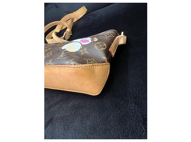 Borsa Louis Vuitton Trotter Monogram Panda Murakami Marrone Multicolore - vista 5
