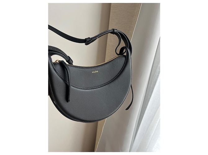 Borsa a mano Polène in pelle nera Nero - vista 2