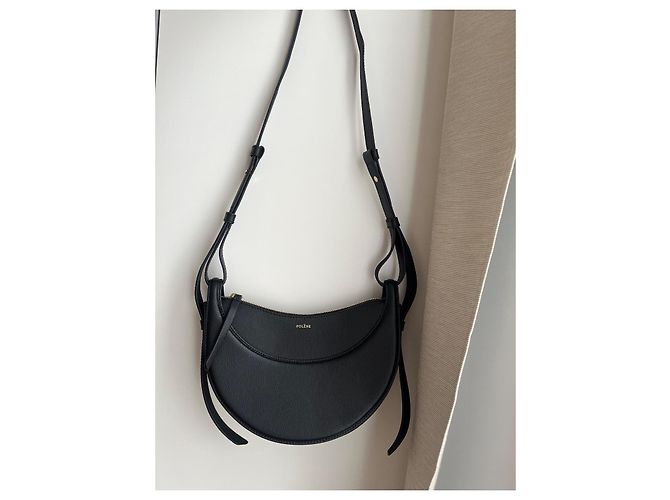 Borsa a mano Polène in pelle nera Nero - vista 4