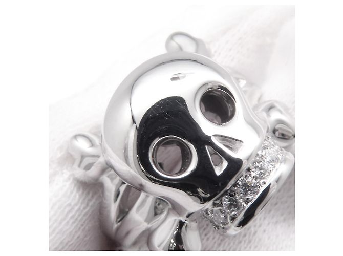 Christian Dior 18K Weißgold Tete de Mort Skull Ring - Ansicht 6