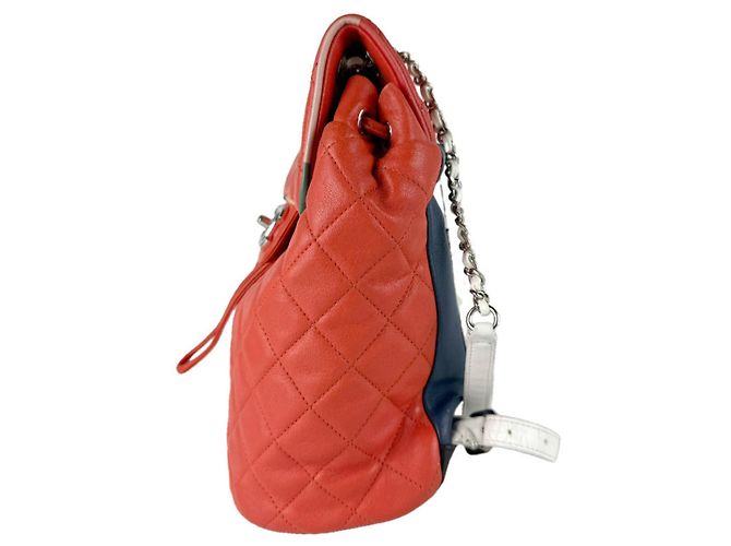 Autre Marque Chanel Rucksack aus Lammleder Schwarz Weiß Orange Marineblau - Ansicht 2