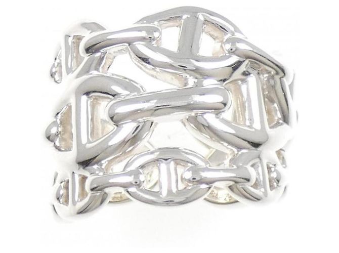 Ring Bague Chaine d'Ancre Enchainée Hermès en Argent 925 - vue 2
