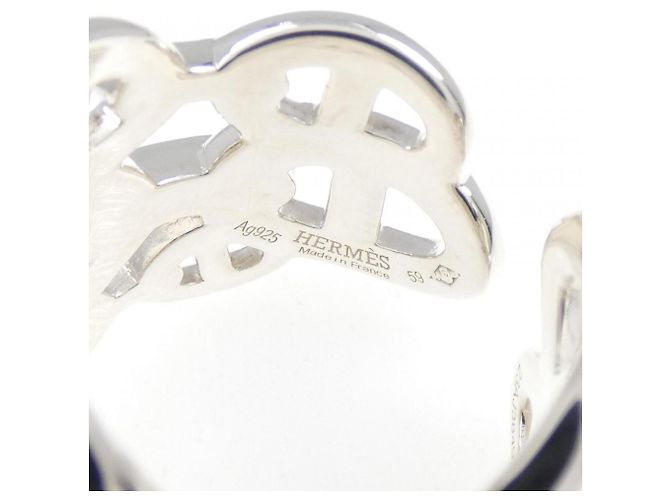 Ring Bague Chaine d'Ancre Enchainée Hermès en Argent 925 - vue 4