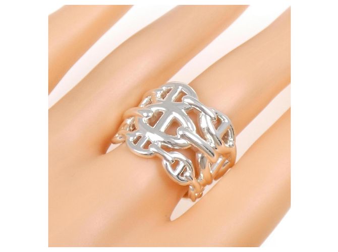 Ring Bague Chaine d'Ancre Enchainée Hermès en Argent 925 - vue 5