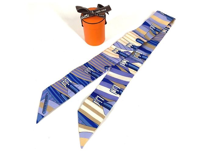 Silk In Hermès Foulard Twilly HERMES Blu - vista 11