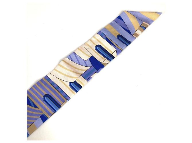 Silk In Hermès Foulard Twilly HERMES Blu - vista 4