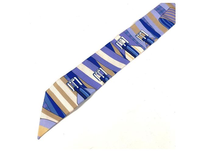 Silk In Hermès Foulard Twilly HERMES Blu - vista 5