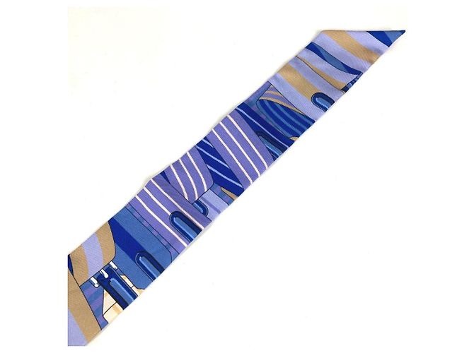 Silk In Hermès Foulard Twilly HERMES Blu - vista 7