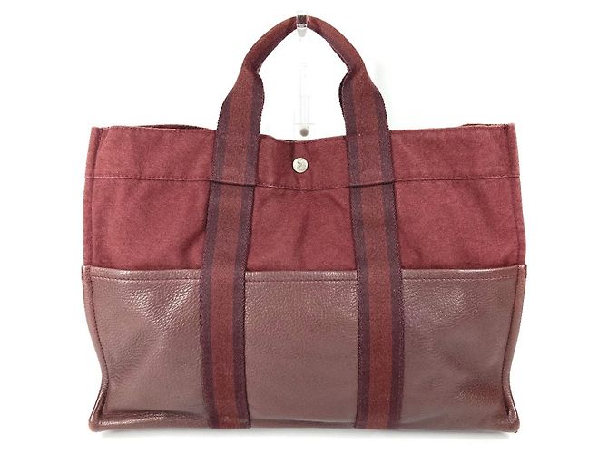 Borsa Tote MM in Pelle Mezza Hermès Bordò - vista 2