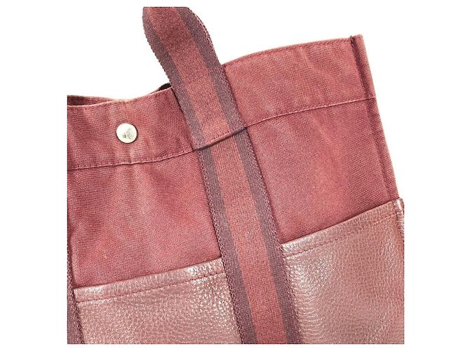 Borsa Tote MM in Pelle Mezza Hermès Bordò - vista 9