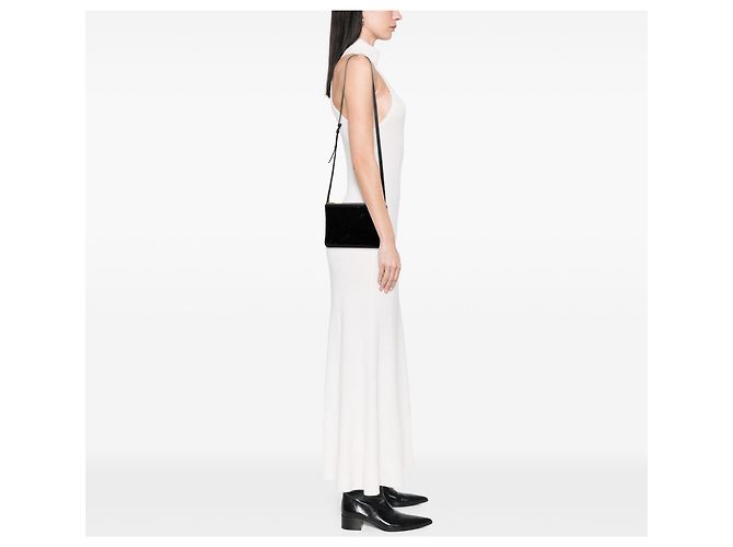 Céline Celine Piccola Borsa a Tracolla Trio Nera con Paillettes Nero - vista 7