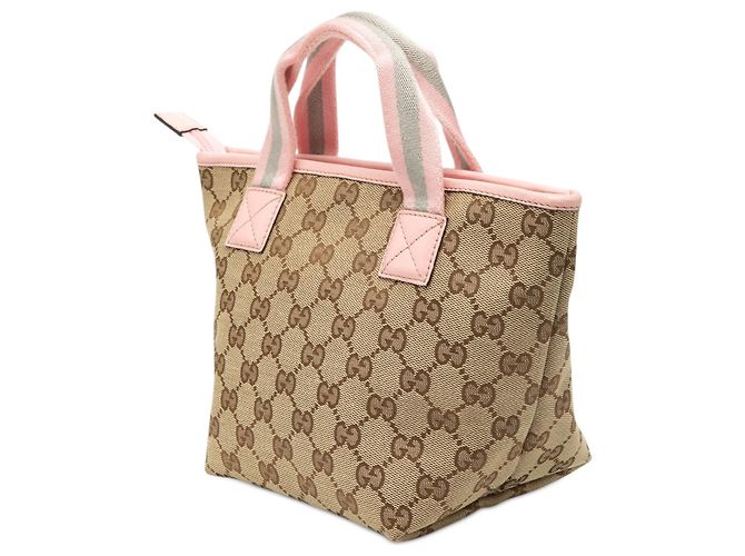 Gucci Beiger Kinder Mini GG Canvas Web Handtasche - Ansicht 2