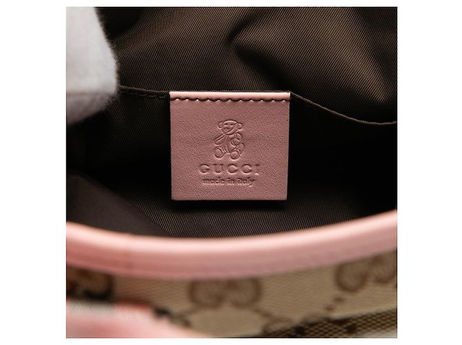 Gucci Beiger Kinder Mini GG Canvas Web Handtasche - Ansicht 5