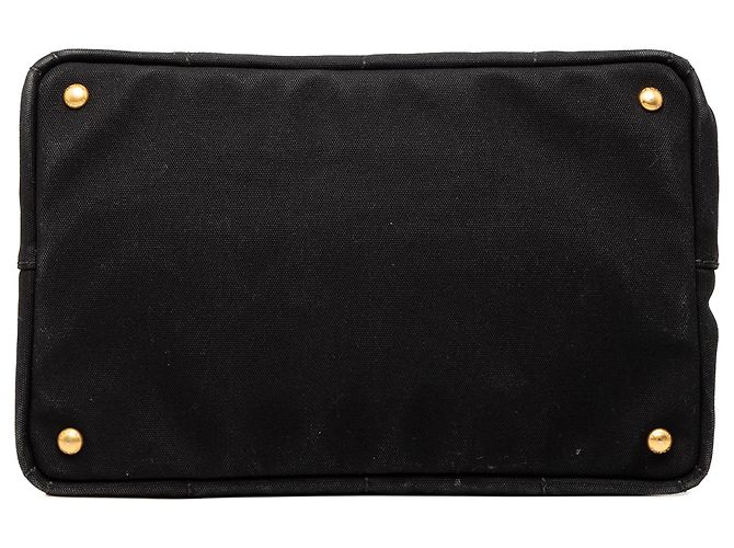 Prada Black Canvas Canapa Logo Tote Schwarz - Ansicht 3