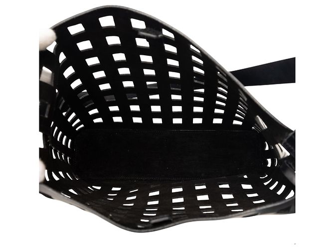 Borsa a spalla in pelle perforata nera Prada Nero - vista 4