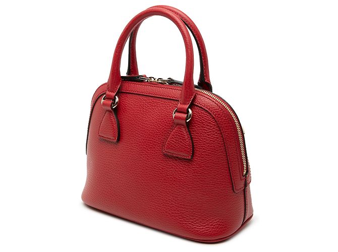 Bolsa de couro vermelho GG Charm da Gucci, mini, em forma de cúpula - vista 2