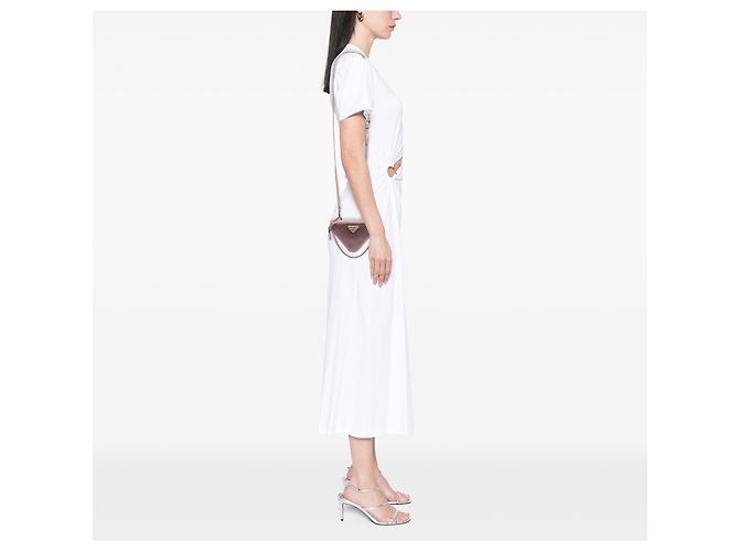 Pochete Triangular de Cetim e Couro com Cristais Rosa da Prada - vista 11