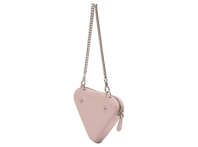 Pochete Triangular de Cetim e Couro com Cristais Rosa da Prada - vista 2