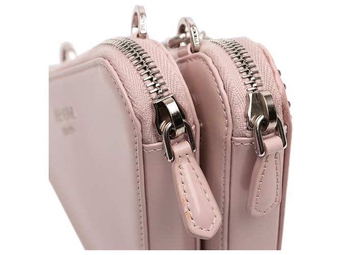 Pochete Triangular de Cetim e Couro com Cristais Rosa da Prada - vista 9