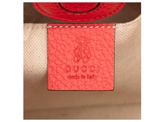 Borsa a mano mini in pelle rossa Gucci - vista 5