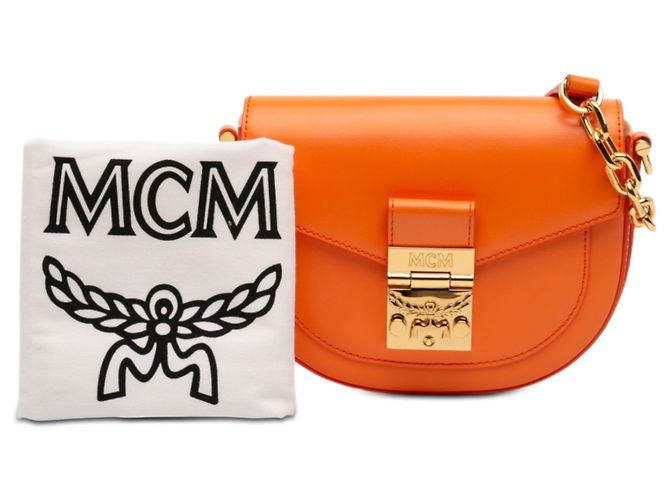 MCM Mini Patricia em couro laranja conversível em crossbody - vista 9