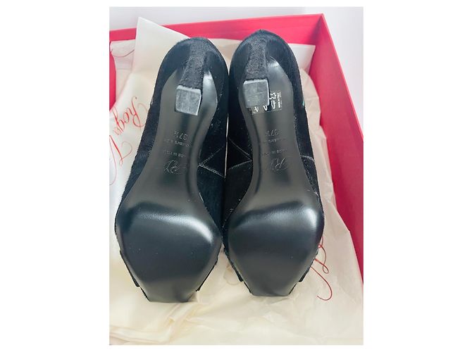 Roger Vivier Lederstiefeletten mit Blumenmuster schwarz Mehrfarben - Ansicht 5