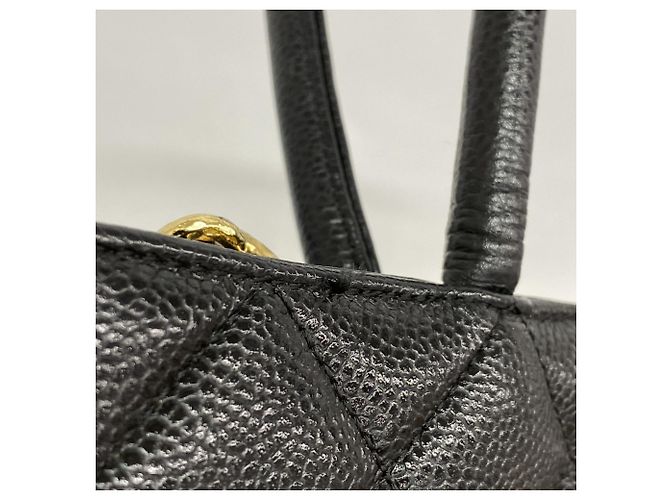 Timeless Bolsa tote de couro de bezerro texturizado preto Chanel - vista 8