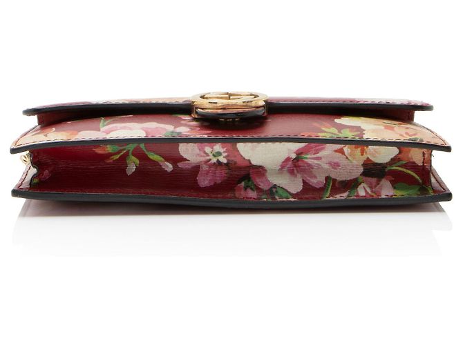 Cartera de cuero Gucci Blooms con cadena Interlocking G Roja - vista 4