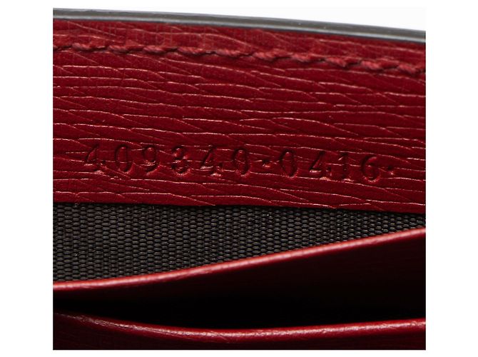 Cartera de cuero Gucci Blooms con cadena Interlocking G Roja - vista 6