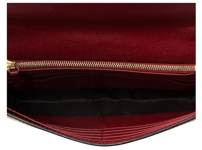Cartera de cuero Gucci Blooms con cadena Interlocking G Roja - vista 7