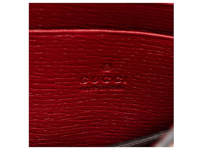 Cartera de cuero Gucci Blooms con cadena Interlocking G Roja - vista 8