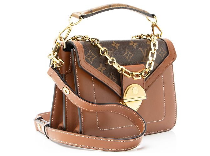 Borsa a spalla bifacciale in tela Monogram e pelle di vitello Louis Vuitton Marrone - vista 2