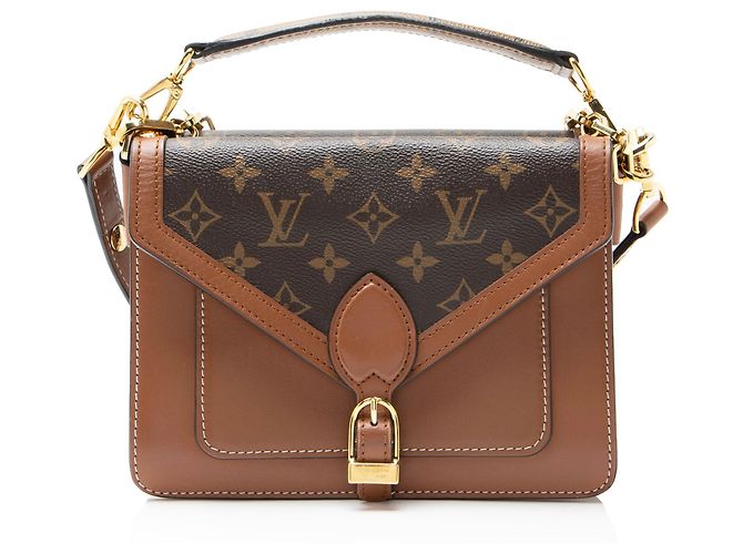Borsa a spalla bifacciale in tela Monogram e pelle di vitello Louis Vuitton Marrone - vista 3
