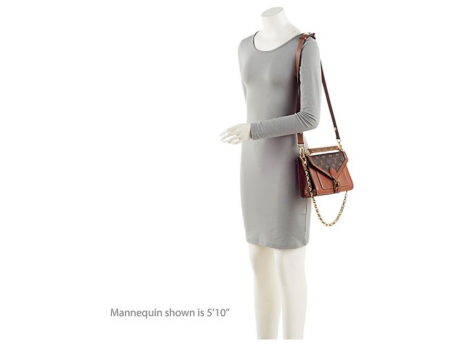 Borsa a spalla bifacciale in tela Monogram e pelle di vitello Louis Vuitton Marrone - vista 5