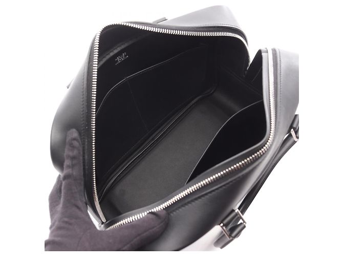 Hermès Plume 28 Lederhandtasche Schwarz - Ansicht 4