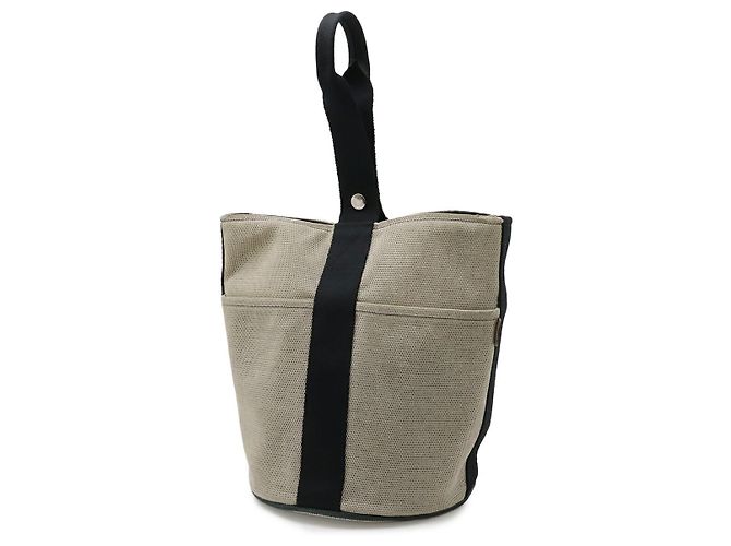 Borsa a mano in tela Sacso MM di Hermès Marrone Beige - vista 2