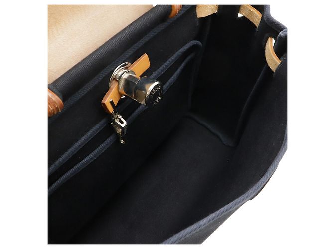 Sac 2 en 1 Herbag PM en toile d'Hermès Noir - vue 7